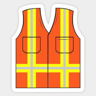 Orange Safety Vest Sticker